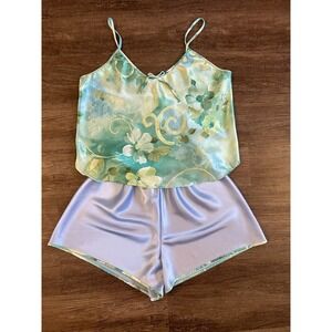 Vintage Petra Fashions 2 piece Lingerie Set Cami & Shorts Satin Pajamas XL H18